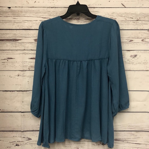 RETHM cornflower “denim” blue peasant top - Picture 4 of 5